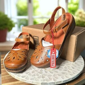 Pikolinos $170 Granada W0w 1985c1 Leather Mary Jane Closed Toe Sandals Womens Si